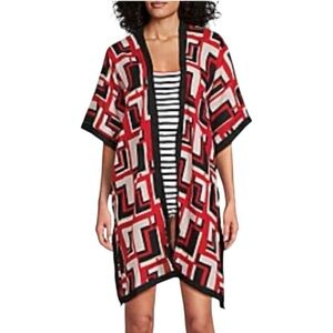 Karl Lagerfeld Paris Double L Colorblock Cover Up Red & Black NWT O/S